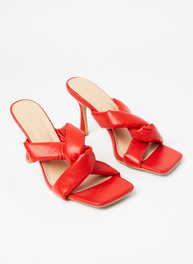 LABEL RAIL - Knotted Strap Sandals Red - Image 1