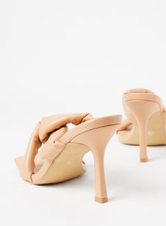 LABEL RAIL Knotted Mid-Heel Sandals Beige  - Image 3