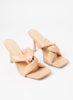 LABEL RAIL Knotted Mid-Heel Sandals Beige  - Image 2