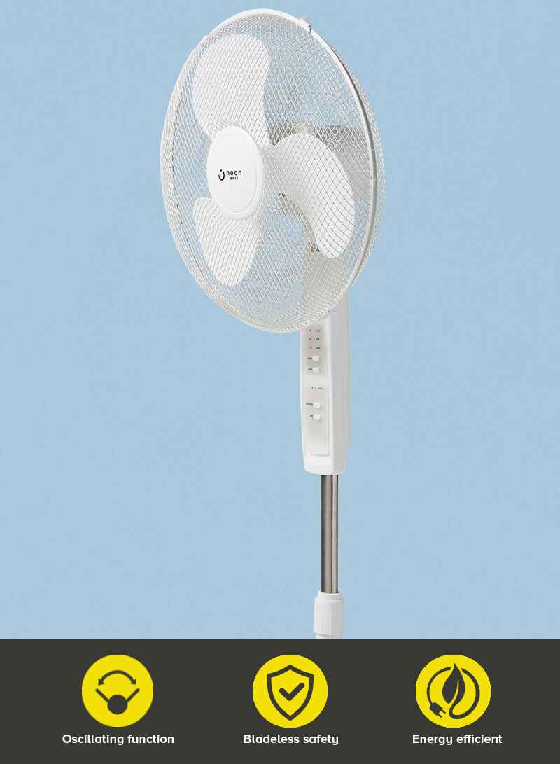 Noon East - Pedestal Stand Fan - 45 W 16 Inch With Remote Controller 45 W DREF-FS-40H White - Image 1
