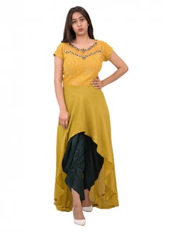 Dhoti Pant And Kurta Set Yellow/Black