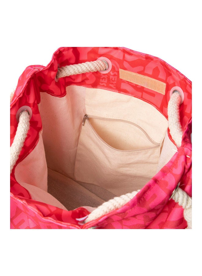 بيج ديزاين حقيبة كتف مودز أب للشاطئ . وردي/ بيجٌ . - Image 5