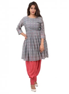 Printed Kurta And Bottoms Set Multicolour