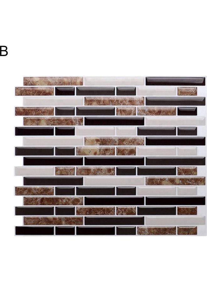 3D Oil-Proof Self Adhesive Mosaic Backsplash Wall Sticker Multicolour 29x25x0.5cm - Image 1