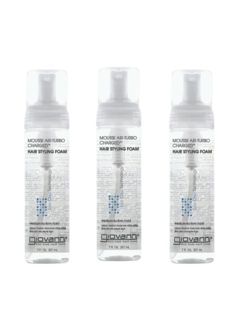 3 Pcs Mousse Air-Turbo Charged Hair Styling Foam Clear 207x3ml