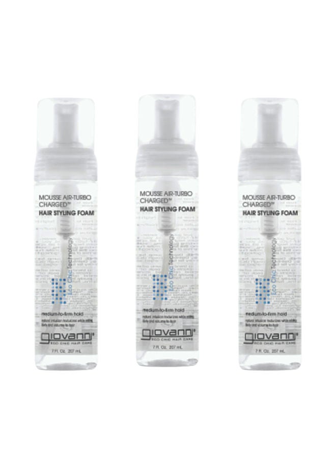 3 Pcs Mousse Air-Turbo Charged Hair Styling Foam Clear 207x3ml