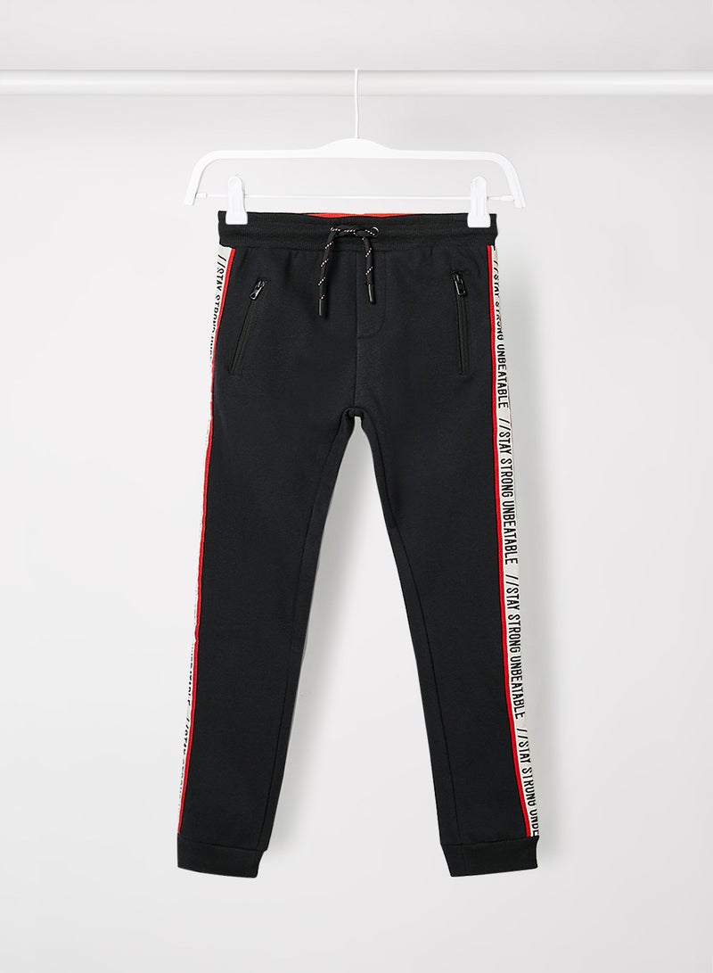 MINOTI - Boys Contrast Tape Joggers Black - Image 1