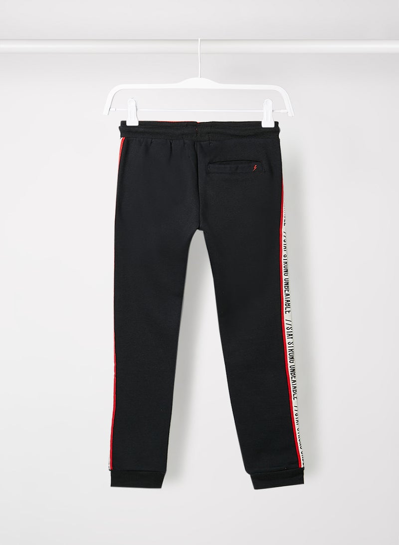 MINOTI - Boys Contrast Tape Joggers Black - Image 1