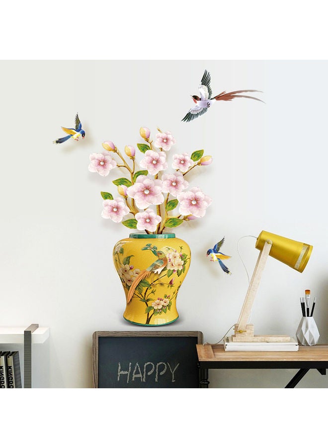Bird Fish Flower Vase Wall Sticker 3# 48x5x5cm - Image 2