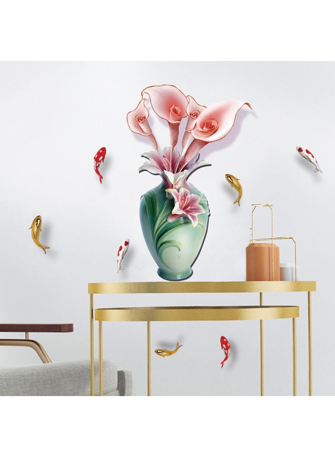 Bird Fish Flower Vase Wall Sticker 3# 48x5x5cm - Image 4