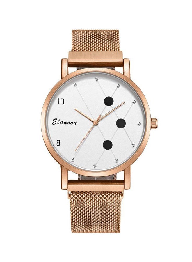 إيلانوفا ساعة يد كاجوال بعقارب وسوار من الاستانلس ستيل - Image 1