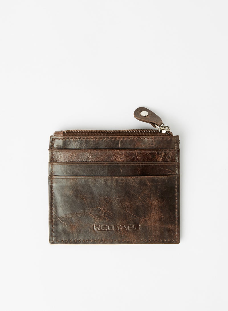 Red Tape - Textured Card Holder Dark Brown - Image 1