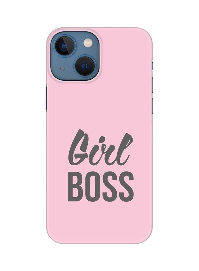ستايلايزد غطاء حماية رفيع سناب كلاسيك سيريز بطبعة عبارة "Girl Boss" لهاتف أبل آيفون 13 ميني جيرل بوس (وردي) - Image 1