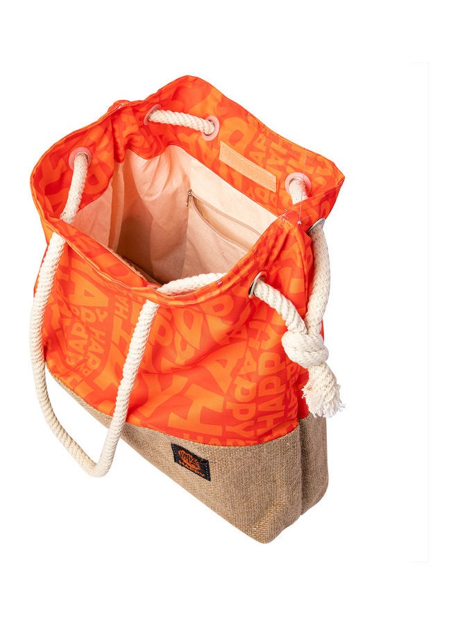 Biggdesign Moods Up Printed Shopper Bag Orange/Beige  - Image 4