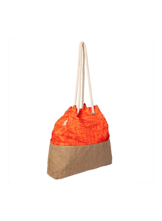 Biggdesign Moods Up Printed Shopper Bag Orange/Beige  - Image 5