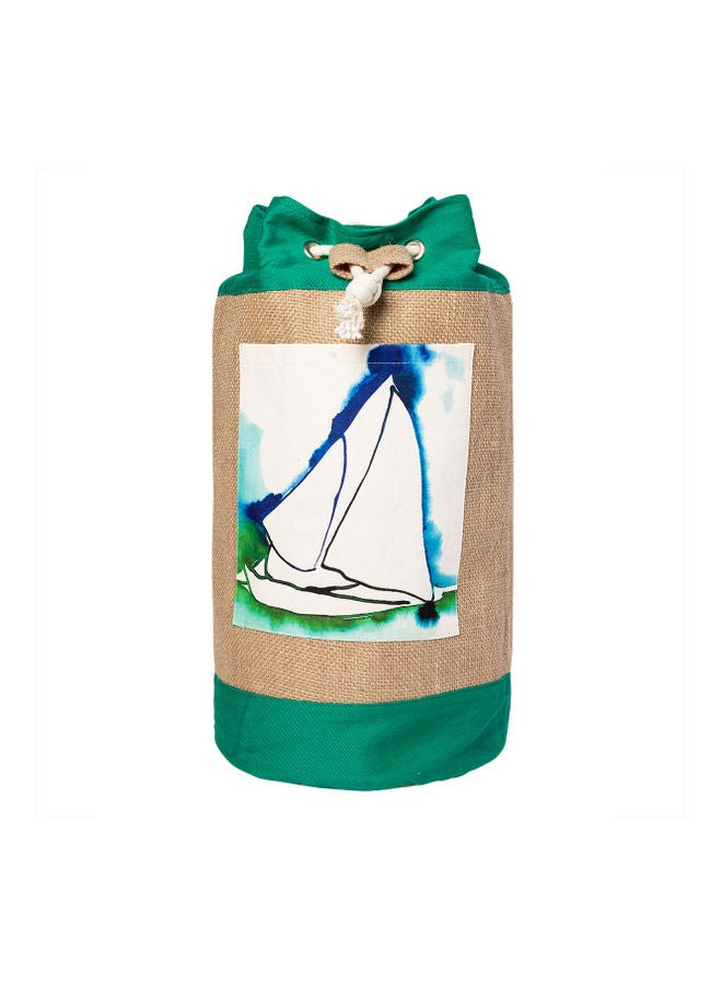 بيج ديزاين حقيبة كتف أنيموس من الخيش بتصميم مركب شراعي متعدد الألوان - Image 1