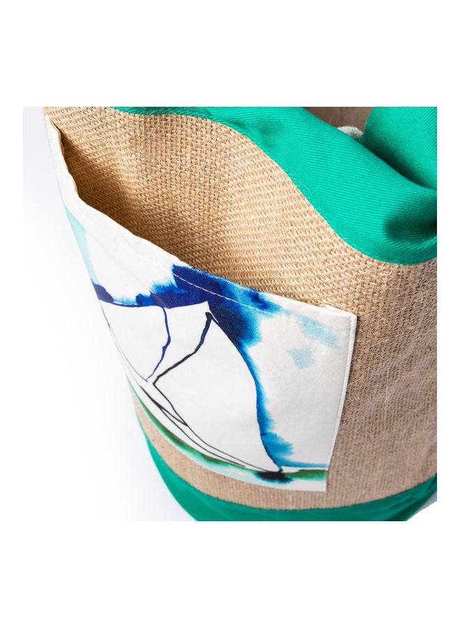 بيج ديزاين حقيبة كتف أنيموس من الخيش بتصميم مركب شراعي متعدد الألوان - Image 4