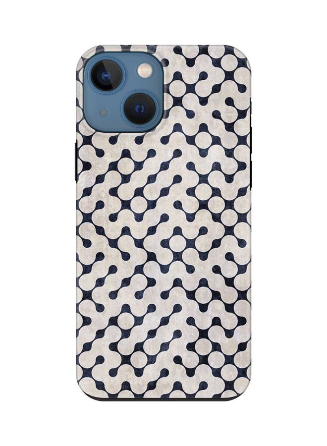 ستايلايزد غطاء حماية من سلسلة تاف برو لهاتف أبل آيفون 13 ميني كونيكت ذا دوتس (أبيض) - Image 1