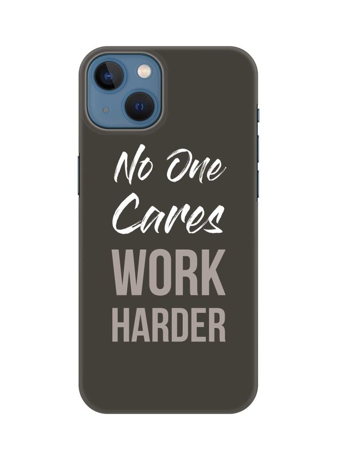 ستايلايزد غطاء حماية من سلسلة سناب كلاسيك لهاتف أبل آيفون 13 نمط بعبار "Work Harder" - Image 1