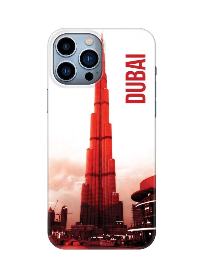 ستايلايزد غطاء حماية واقٍ لهاتف أبل آيفون 13 برو ماكس طبعة كلمة "Dubai" وبرج خليفة - Image 1
