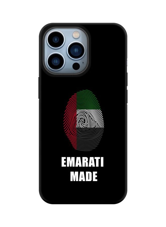 ستايلايزد غطاء حماية مخصص من سلسلة تاف برو لهاتف أبل آيفون 13 برو طبعة بعبارة "Emarati Made" - Image 1