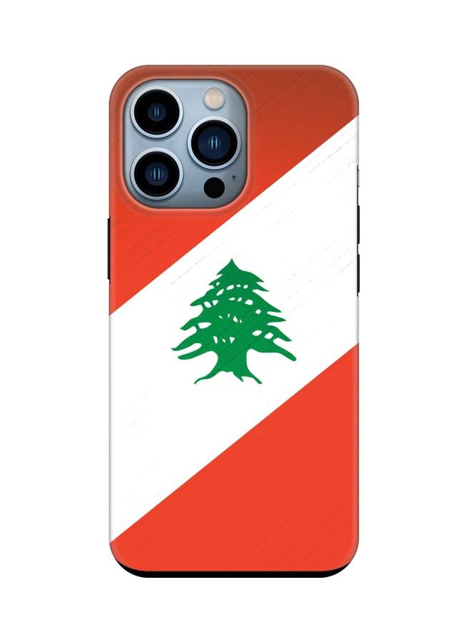 ستايلايزد غطاء حماية واق من سلسلة تاف برو لهاتف أبل آيفون 13 برو علم لبنان - Image 1