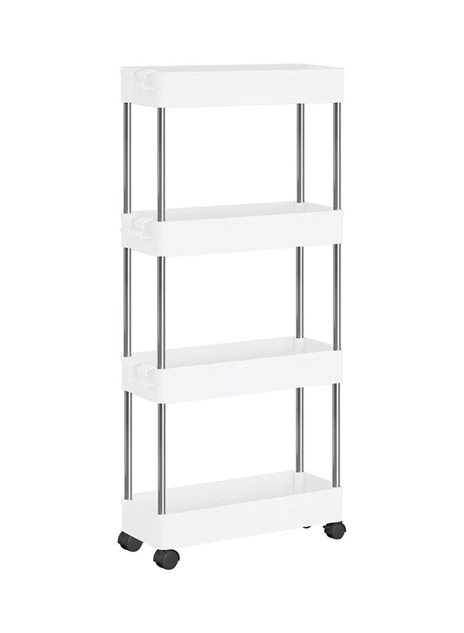 4-Tier Sliding Basket Bath Organizer White/Silver/Black 1575x51x34inch - Image 2