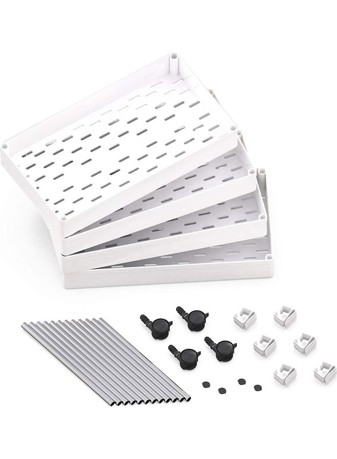 4-Tier Sliding Basket Bath Organizer White/Silver/Black 1575x51x34inch - Image 3