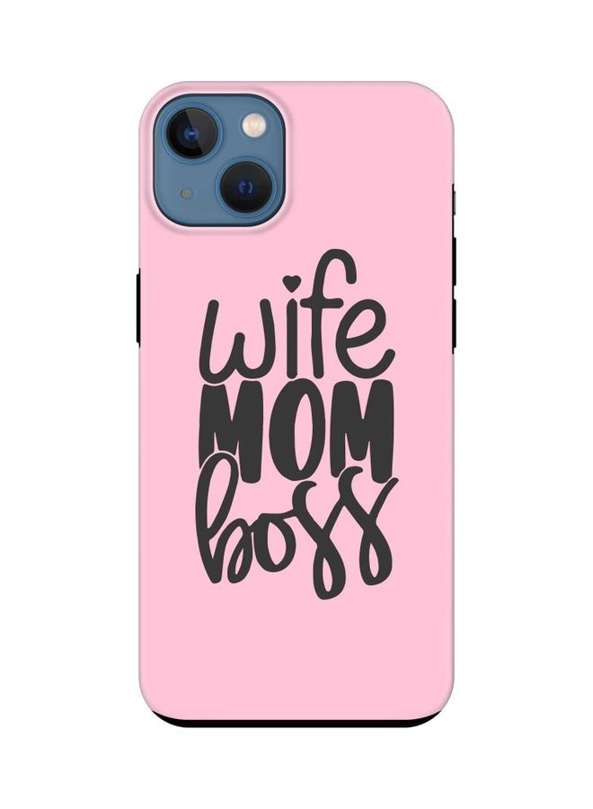 ستايلايزد غطاء حماية من سلسلة تاف برو لهاتف أبل آيفون 13 طبعة "Wife Mom Boss" - Image 1