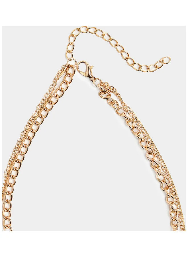 Closet By Styli Stone Pendant Layered Necklace