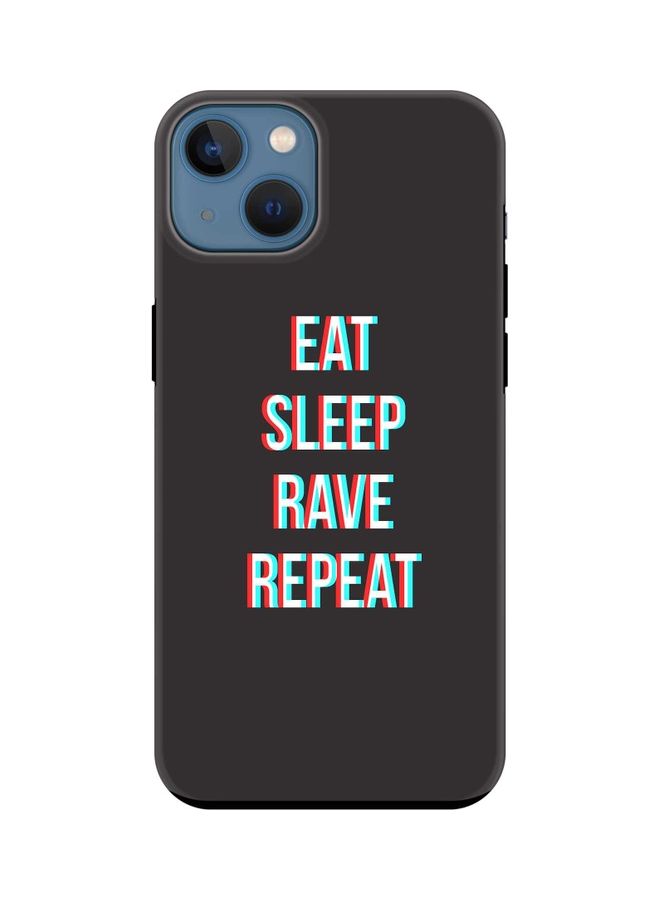 ستايلايزد غطاء حمايةٍ مخصص من سلسلة تاف برو لهاتف أبل آيفون 13 . طبعة بعبارة "Rave Routine" - Image 1