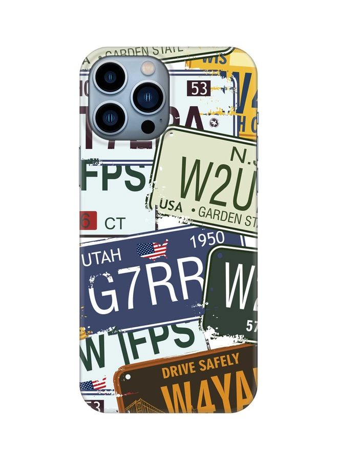 ستايلايزد غطاء حماية واقٍ لهاتف أبل آيفون 13 برو ماكس طبعة لوحات أرقام السيارات - Image 1