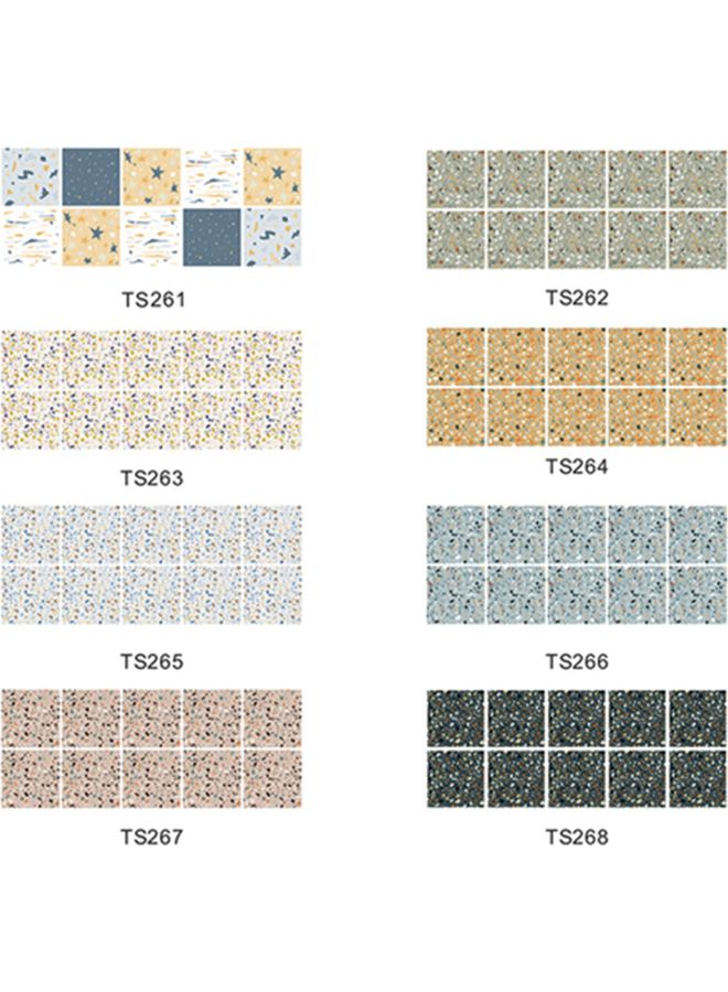 10-Piece Terrazzo DIY Waterproof Self-Adhesive Tile Crystal Films Wall Sticker Set Multicolour - Image 4