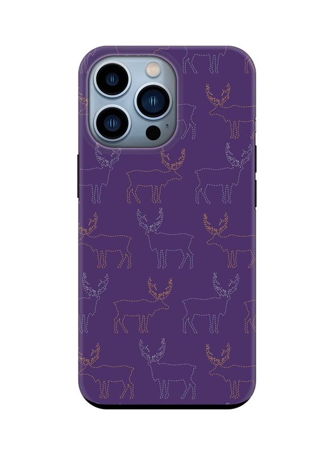 Stylizedd Tough Pro Series Protective Case Cover For Apple iPhone 13 Pro Purple Moose - Image 1