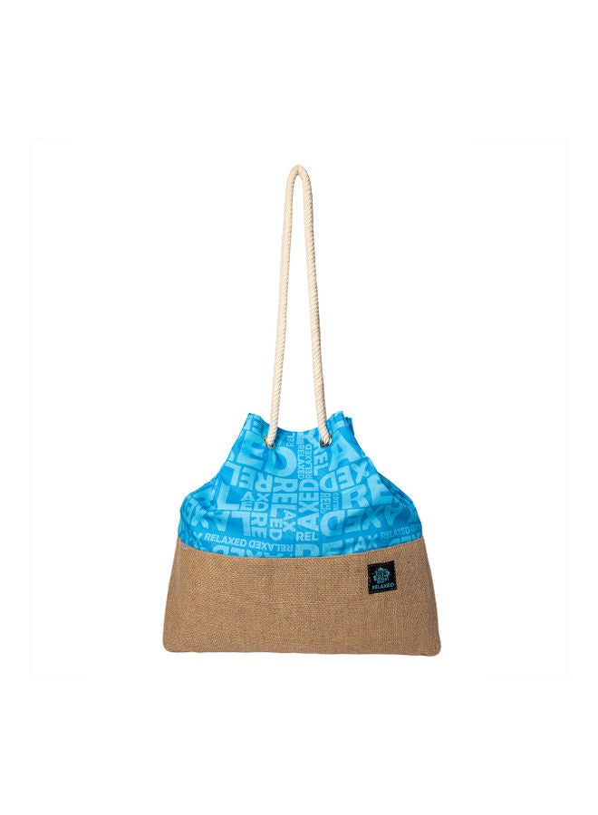 Biggdesign Moods Up Printed Shopper Bag Blue/Beige  - Image 1
