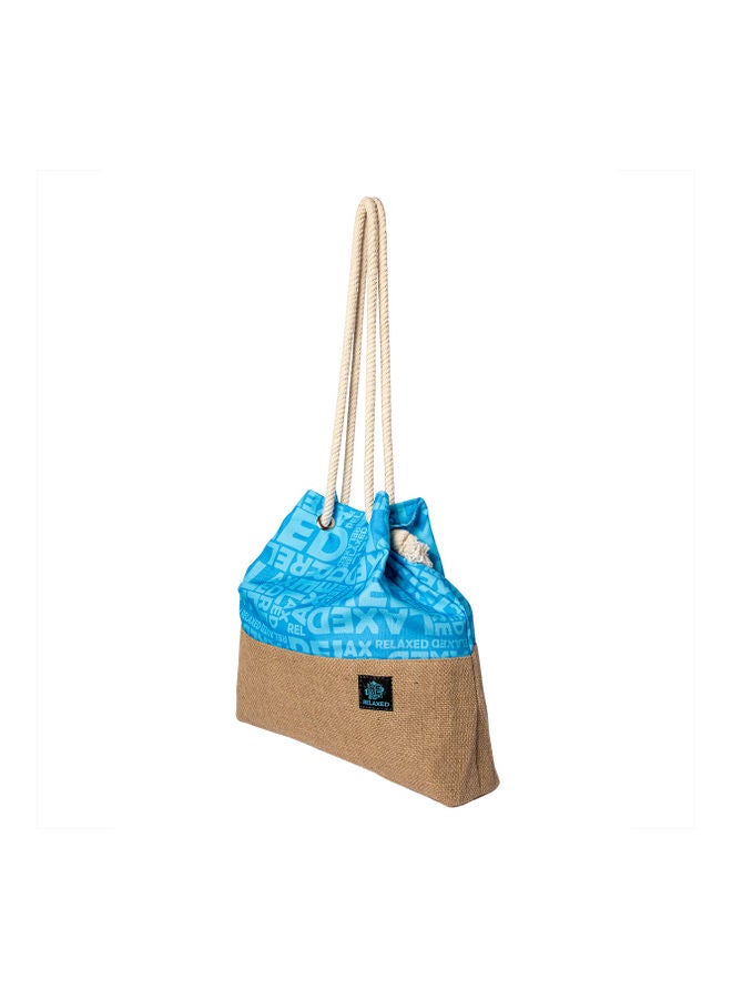 Biggdesign Moods Up Printed Shopper Bag Blue/Beige  - Image 2