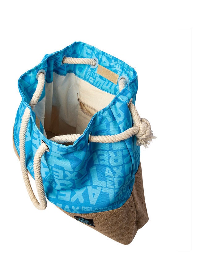 Biggdesign Moods Up Printed Shopper Bag Blue/Beige  - Image 4