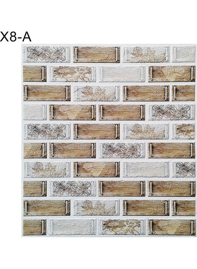 3D Tile Brick Self-Adhesive Waterproof Wall Sticker Multicolour 40x35x5cm