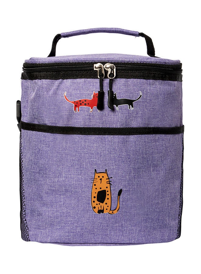 بيج ديزاين حقيبة تبريد بطبعة قطط أرجواني - Image 1