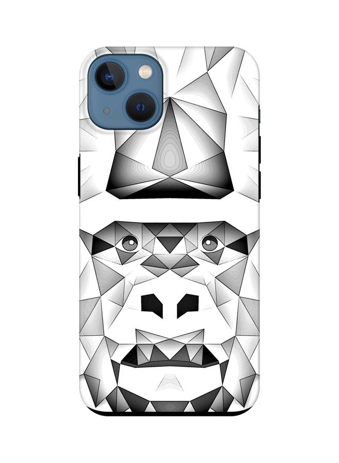 Stylizedd Poly Ape Printed Tough Pro Series Customized Mobile Cover for Apple iPhone 13 White/Black - Image 1