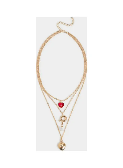 Closet By Styli Layered Heart Pendant Necklace