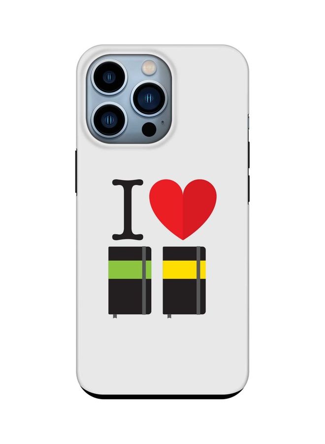 Stylizedd Tough Pro Series Case Cover For Apple iPhone 13 Pro I Love Notebook - Image 1