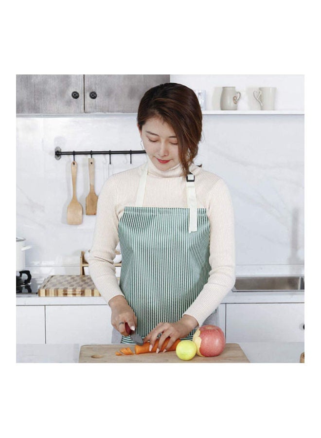 كي جي Adjustable Bib Apron With Pockets - 2 Side Coral Velvet Towels Stitched Durable Pinstripe Waterproof Cooking Aprons Suitable For Home Kitchen Green ‎2 x 2 x 2cm  - Image 3