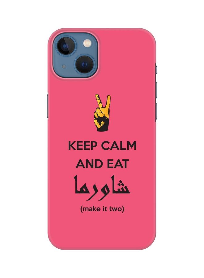 ستايلايزد غطاء حماية واق رفيع من سلسلة سناب كلاسيك لهاتف أبل آيفون 13 كيب كالم أند إيت شاورما (باللون الوردي) - Image 1