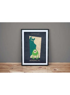 Monsters, Inc. - Minimalist Movie Poster With Frame Multicolour 30x40cm
