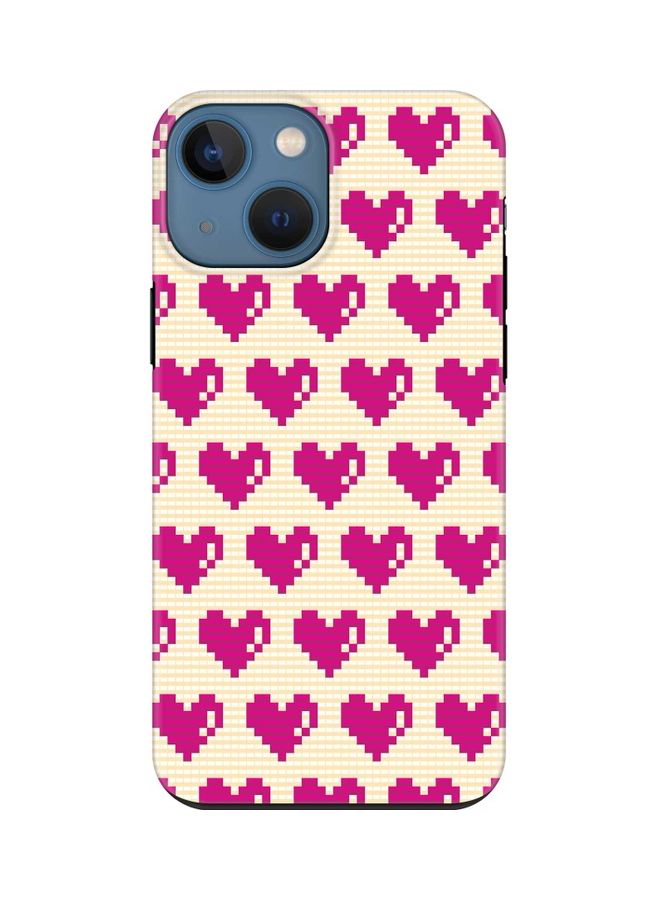 ستايلايزد غطاء حماية مخصص من سلسلة تاف برو لهاتف أبل آيفون 13 ميني مزين بنقش قلوب بنمط بكسل - Image 1