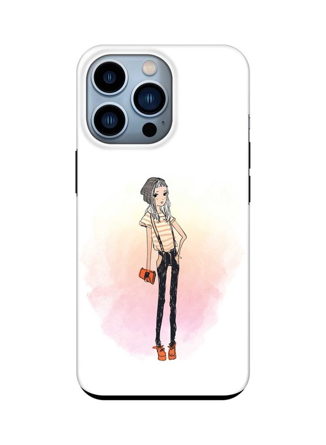 ستايلايزد غطاء حماية من سلسلة تاف برو لهاتف أبل آيفون 13 برو مزين بتصميم فتاة أنيقة محبة للموضة - Image 1