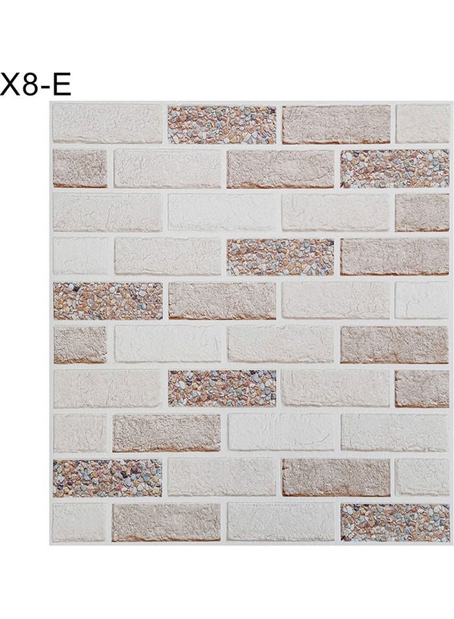 ملصق جداري ثلاثي الأبعاد ذاتي اللصق ومقاوم للماء بتصميم بلاط طوب متعدد الألوان 40x35x5سم