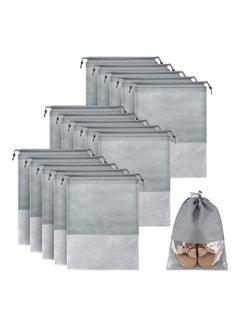 15-Piece Non-Woven Dust Proof Travel Shoe Bags Fabric Grey 32x44cm - v1632963785/N51093343A_1