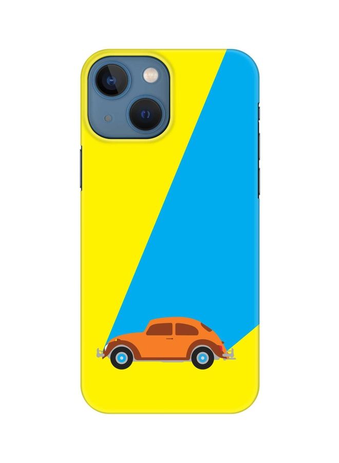 ستايلايزد غطاء حماية رفيع ومخصص من سلسلة سناب كلاسيك لهاتف أبل آيفون 13 ميني طبعة سيارة كلاسيكة بخلفية صفراء - Image 1